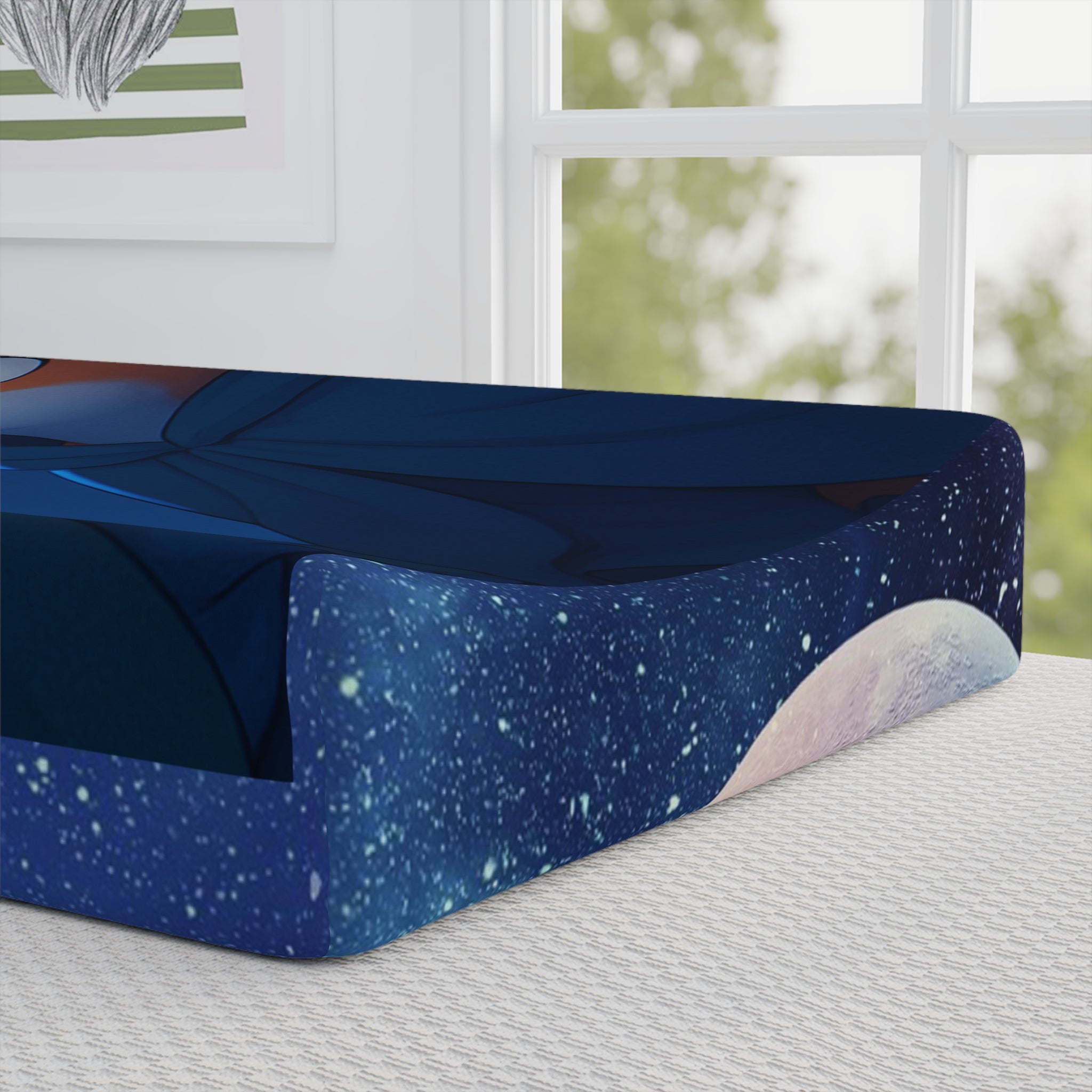 Baby Changing Pad Cover — Night Sky Fox & Bunny Illustration