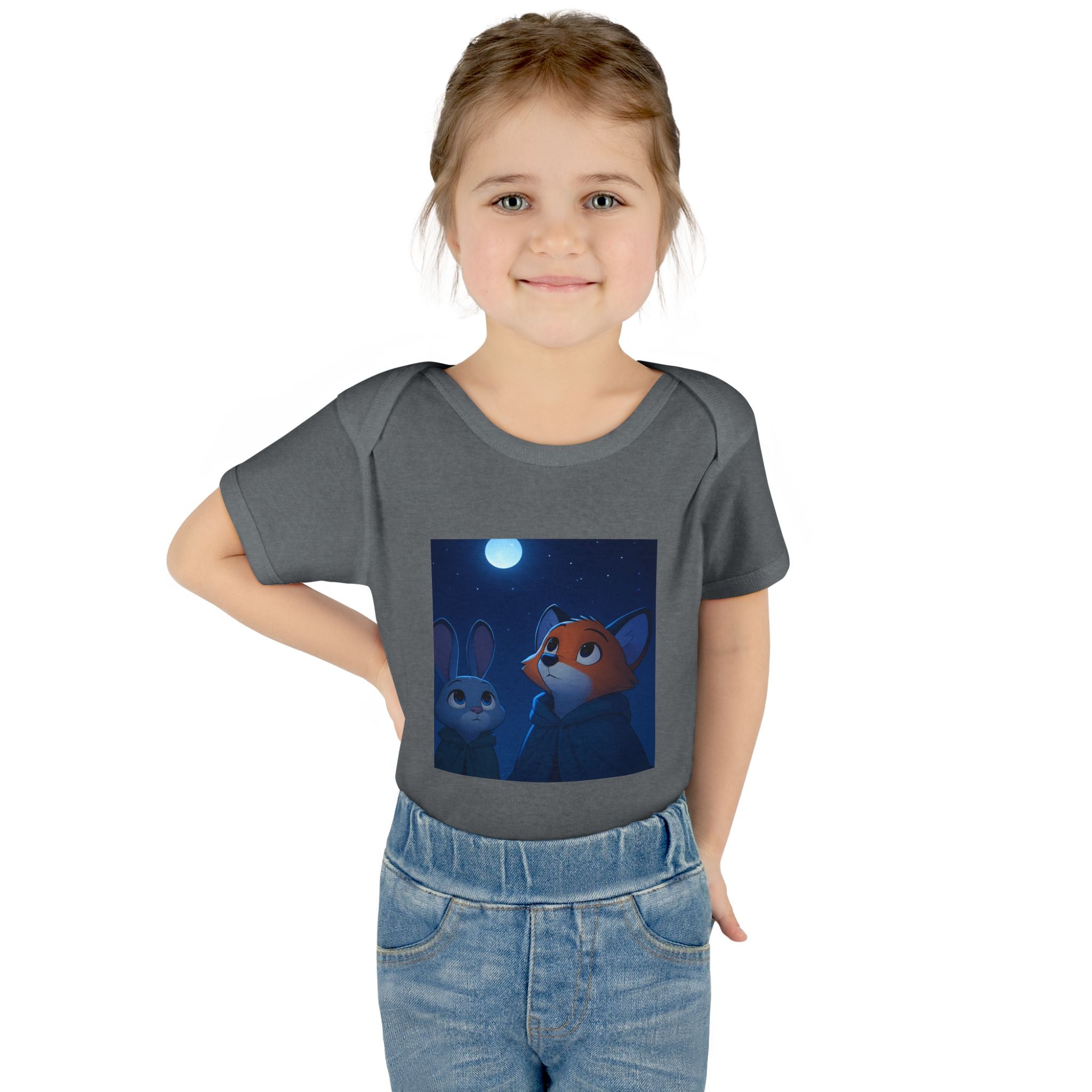 Baby Bodysuit — Moonlit Fox & Bunny Cute Nursery Graphic