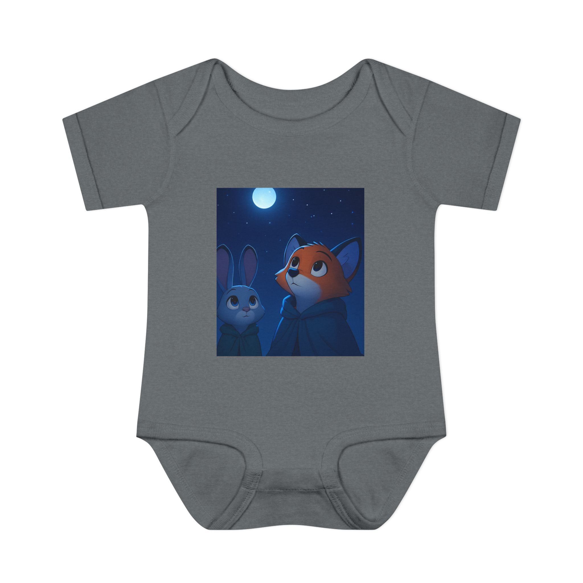 Baby Bodysuit — Moonlit Fox & Bunny Cute Nursery Graphic