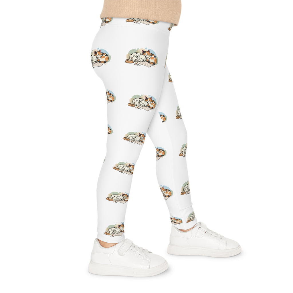 Kids Leggings — Cute Sleeping puppy and cat All-Over Print