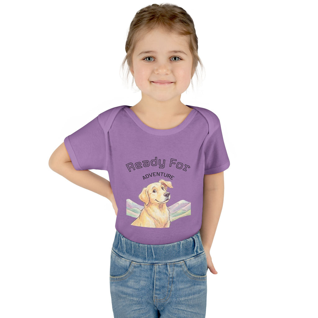 Ready for Adventure Baby Bodysuit — Golden Retriever Puppy Graphic Infant Onesie