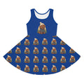 Girls' Sundress — Cozy puppy in Knit Hat All-Over Print