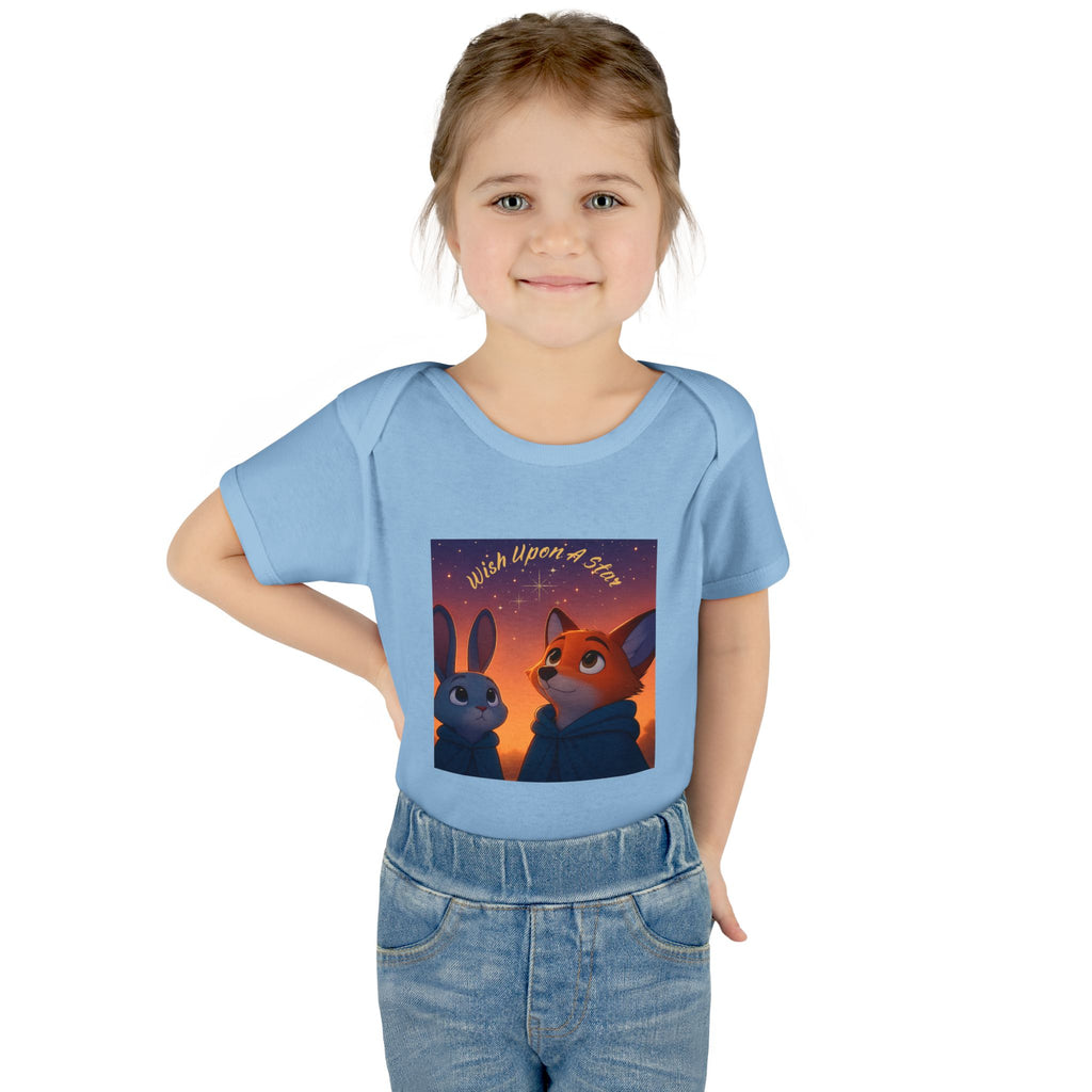 Baby Bodysuit - 'Wish Upon a Star' Fox & Bunny Night Sky Infant Onesie