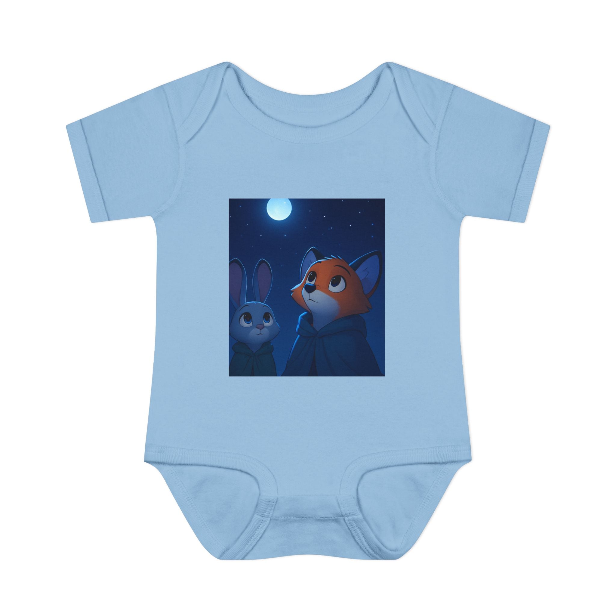 Baby Bodysuit — Moonlit Fox & Bunny Cute Nursery Graphic