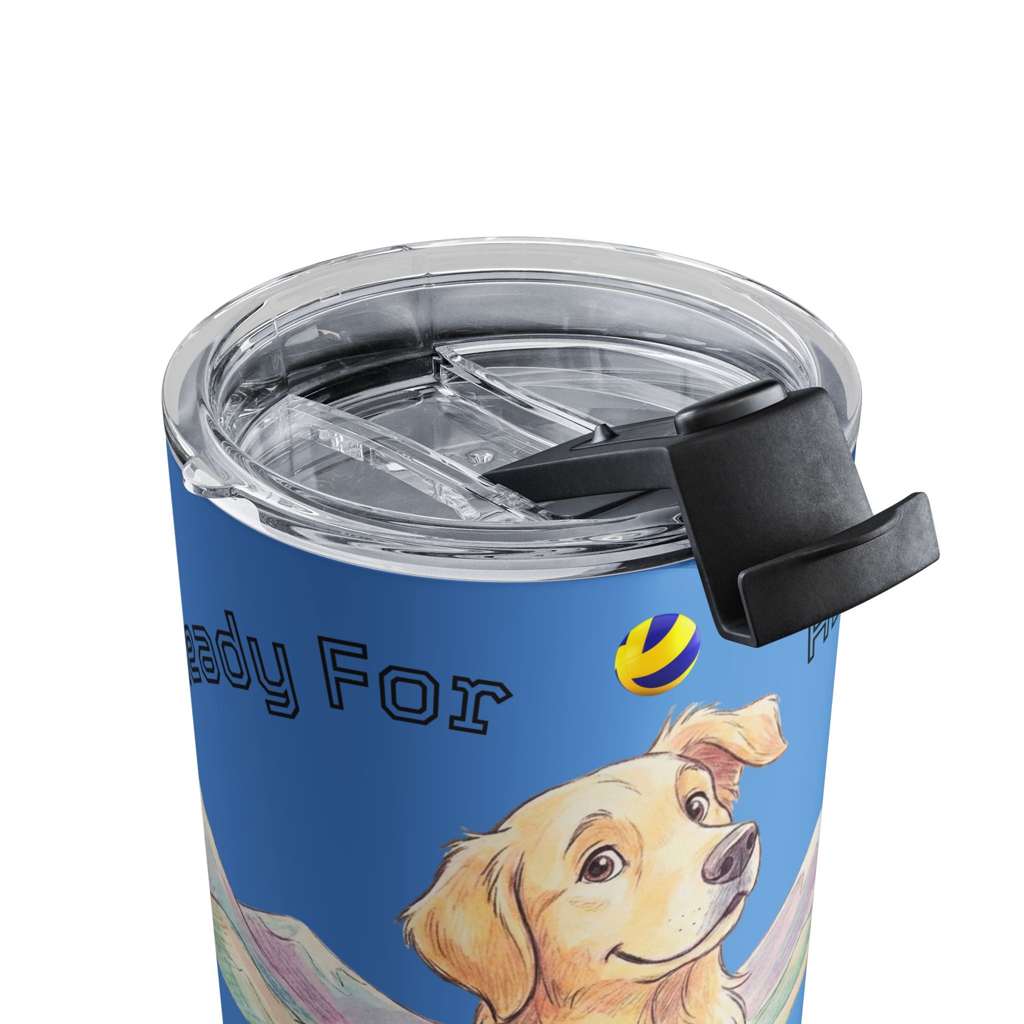 Golden Retriever Tumbler 10oz — 'Ready For Adventure' Dog Travel Mug