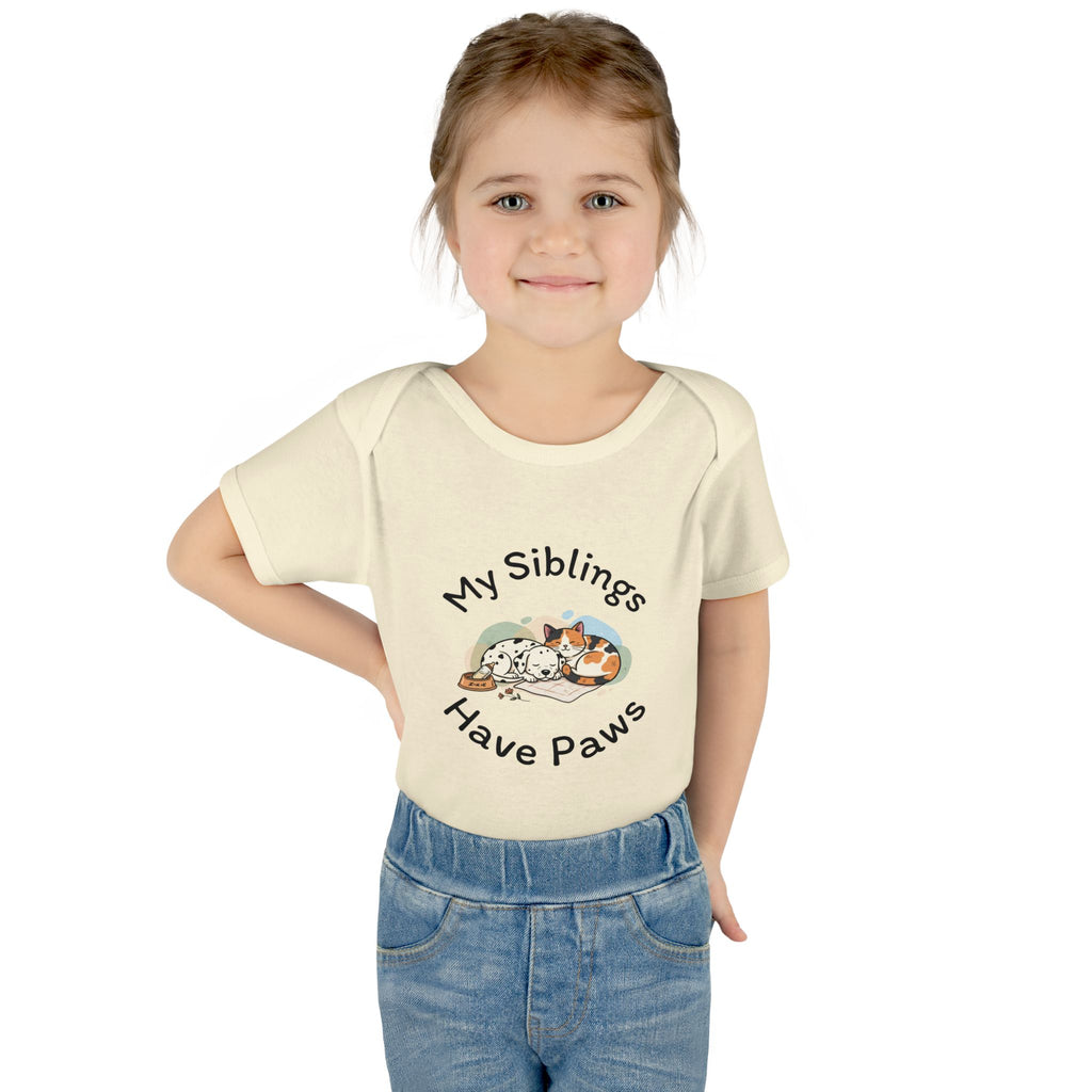 Infant Bodysuit – "My Siblings Have Paws" Cute Cat & Dog Baby Onesie