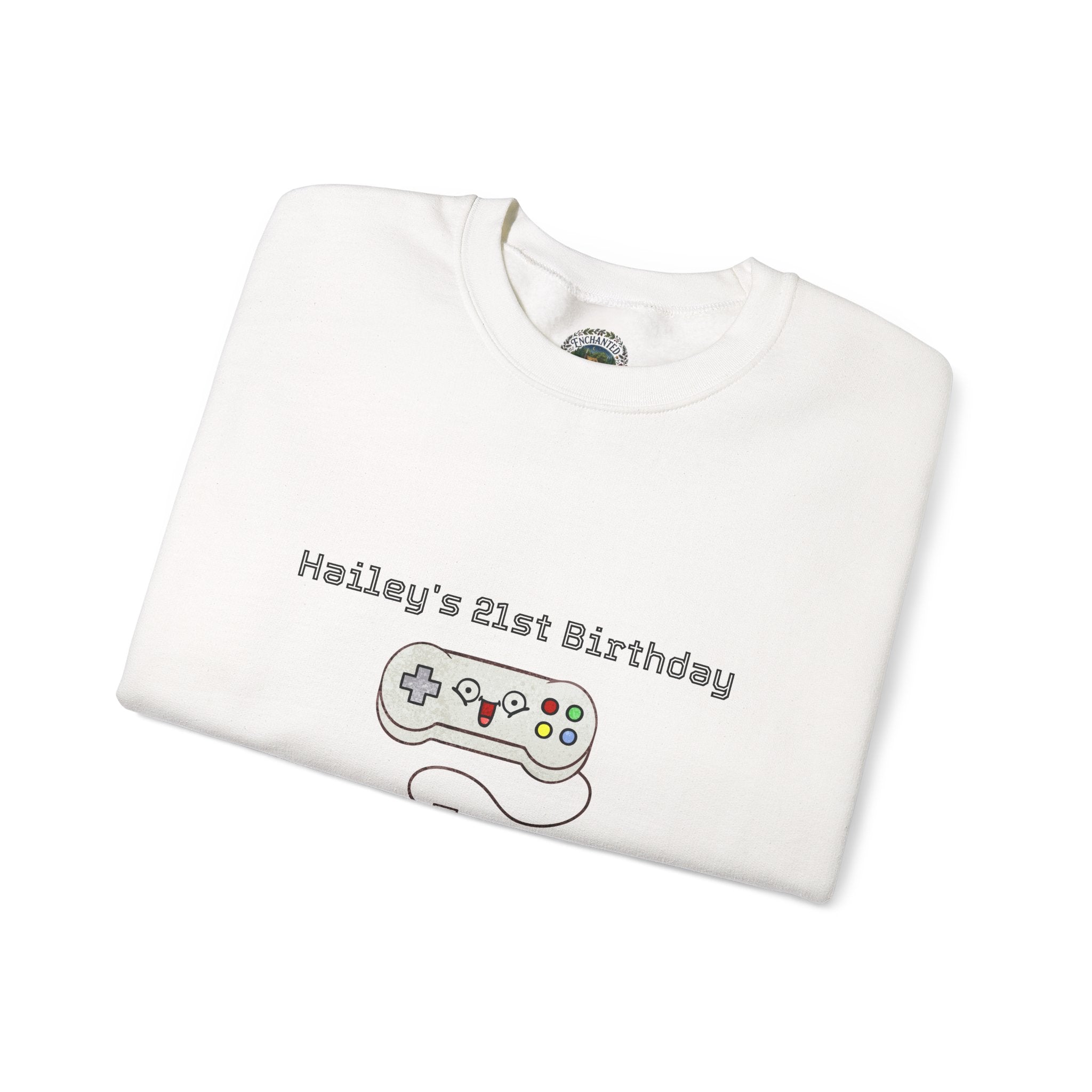 Leveled Up Gamer Crewneck Sweatshirt — Personalized "Leveled UP" Birthday Design