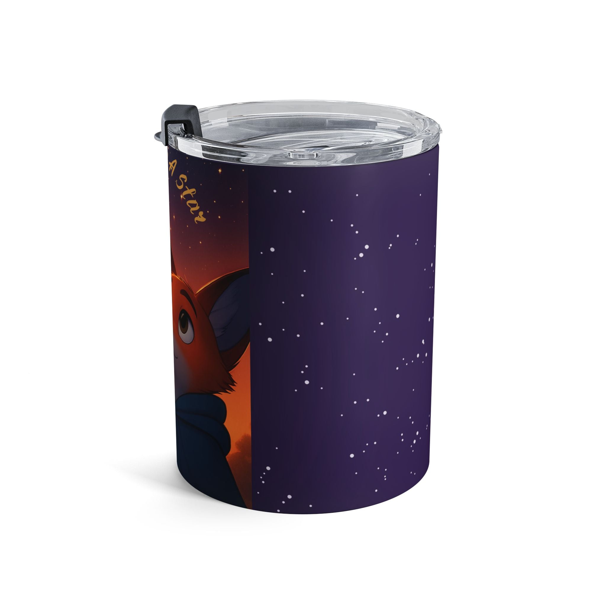Wish Upon a Star 10oz Tumbler — Cute Fox & Bunny Night Sky Travel Mug