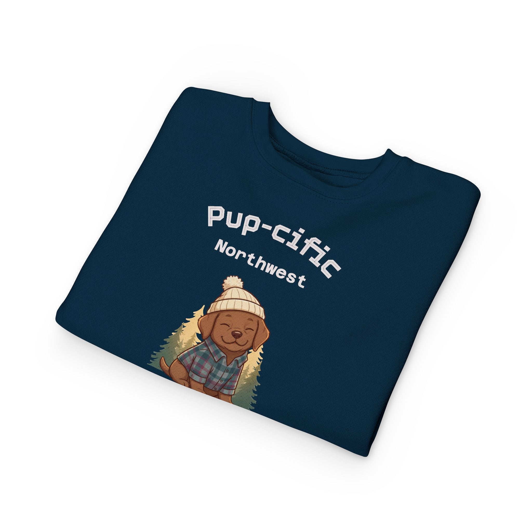 Pup-cific Northwest Toddler Sweatshirt — Cute Cozy Puppy Graphic