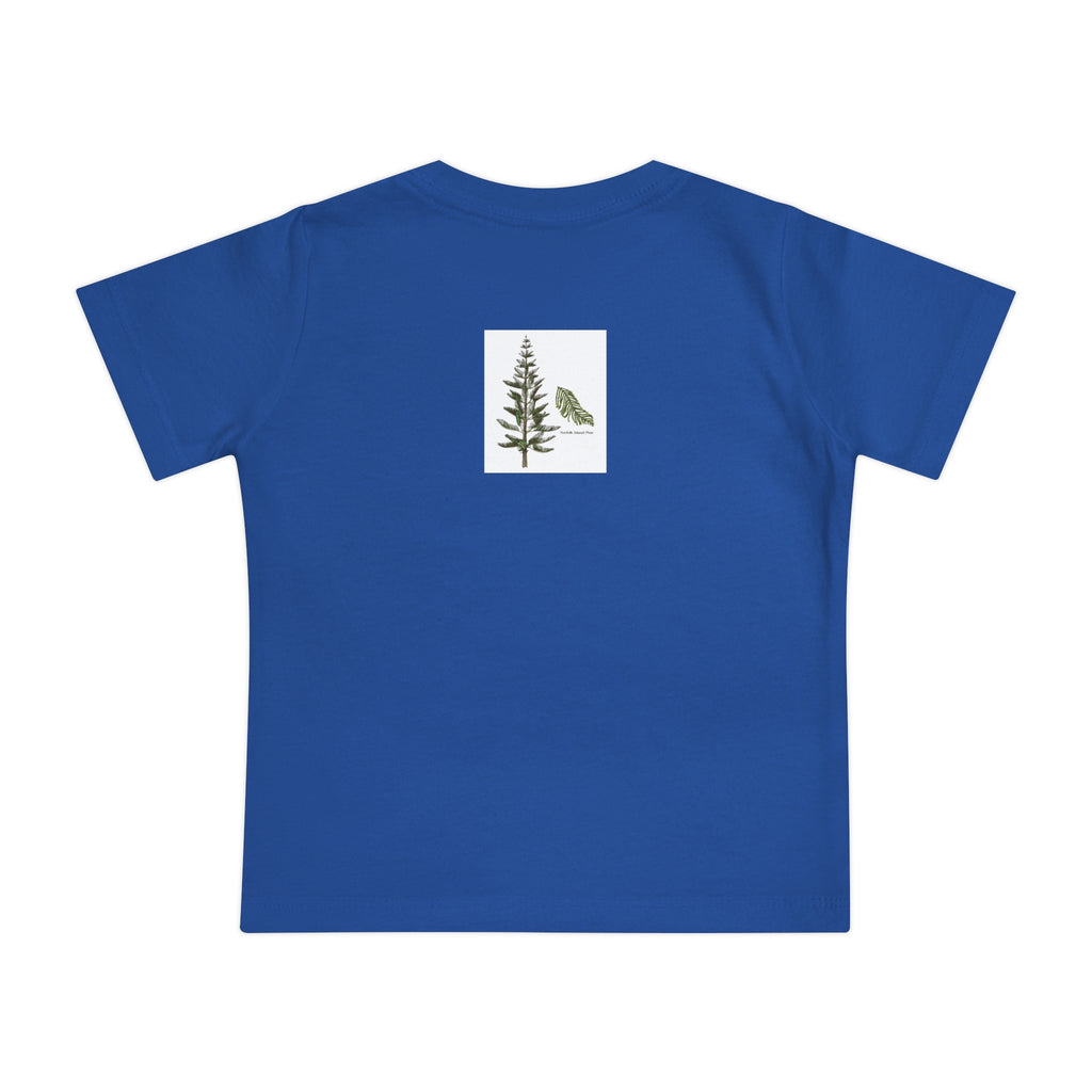 Pup-cific Northwest Baby T‑Shirt — Cute Plaid Puppy with Beanie, Baby Tee