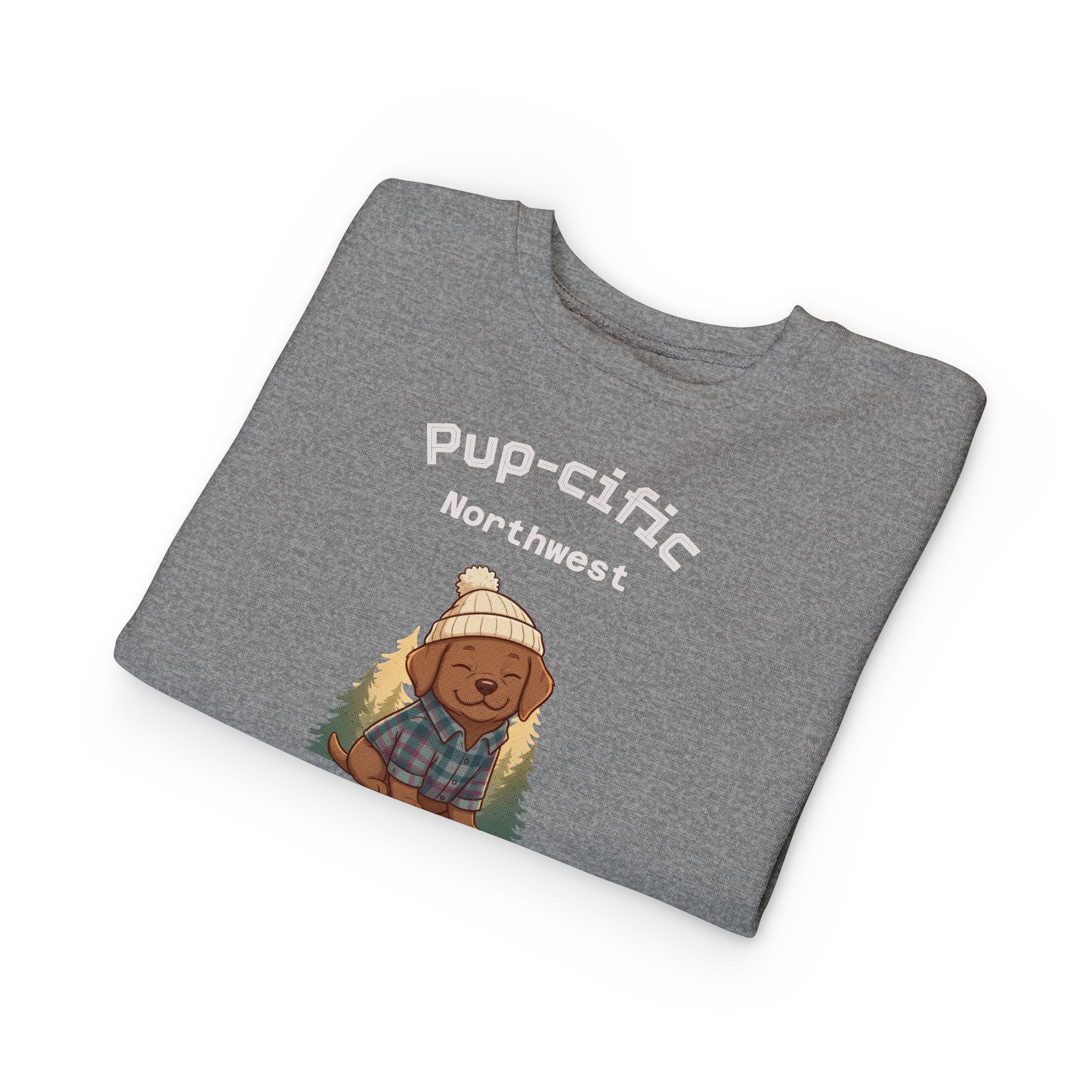 Pup-cific Northwest Toddler Sweatshirt — Cute Cozy Puppy Graphic