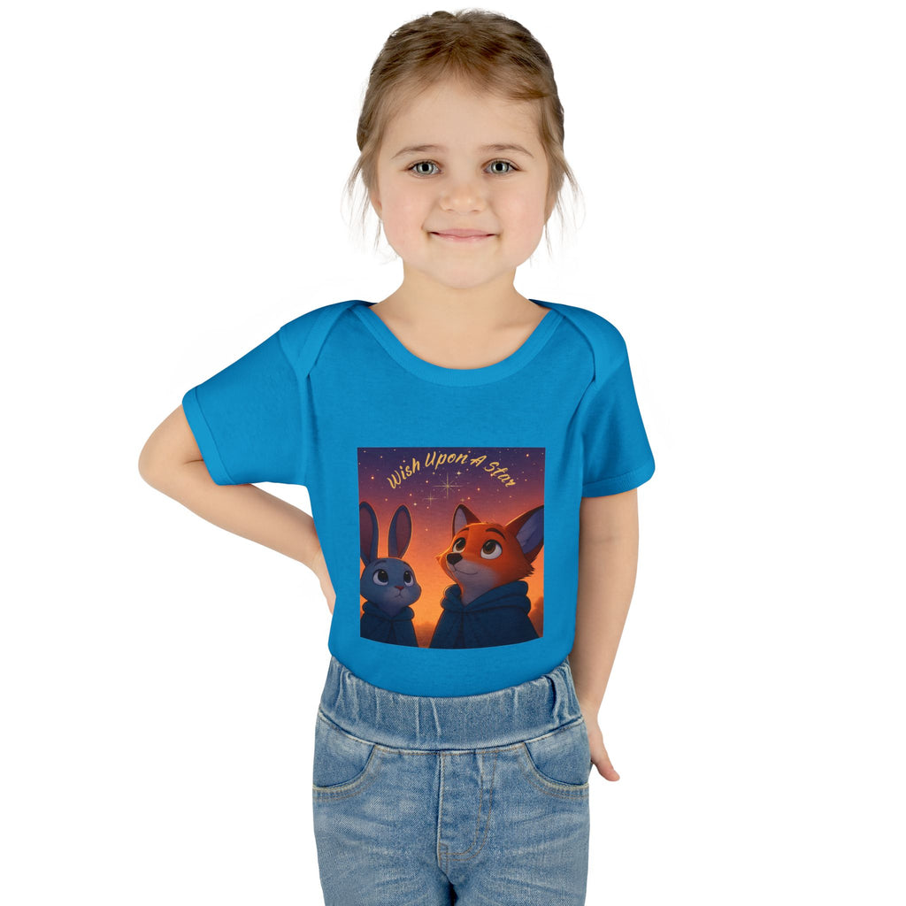 Baby Bodysuit - 'Wish Upon a Star' Fox & Bunny Night Sky Infant Onesie