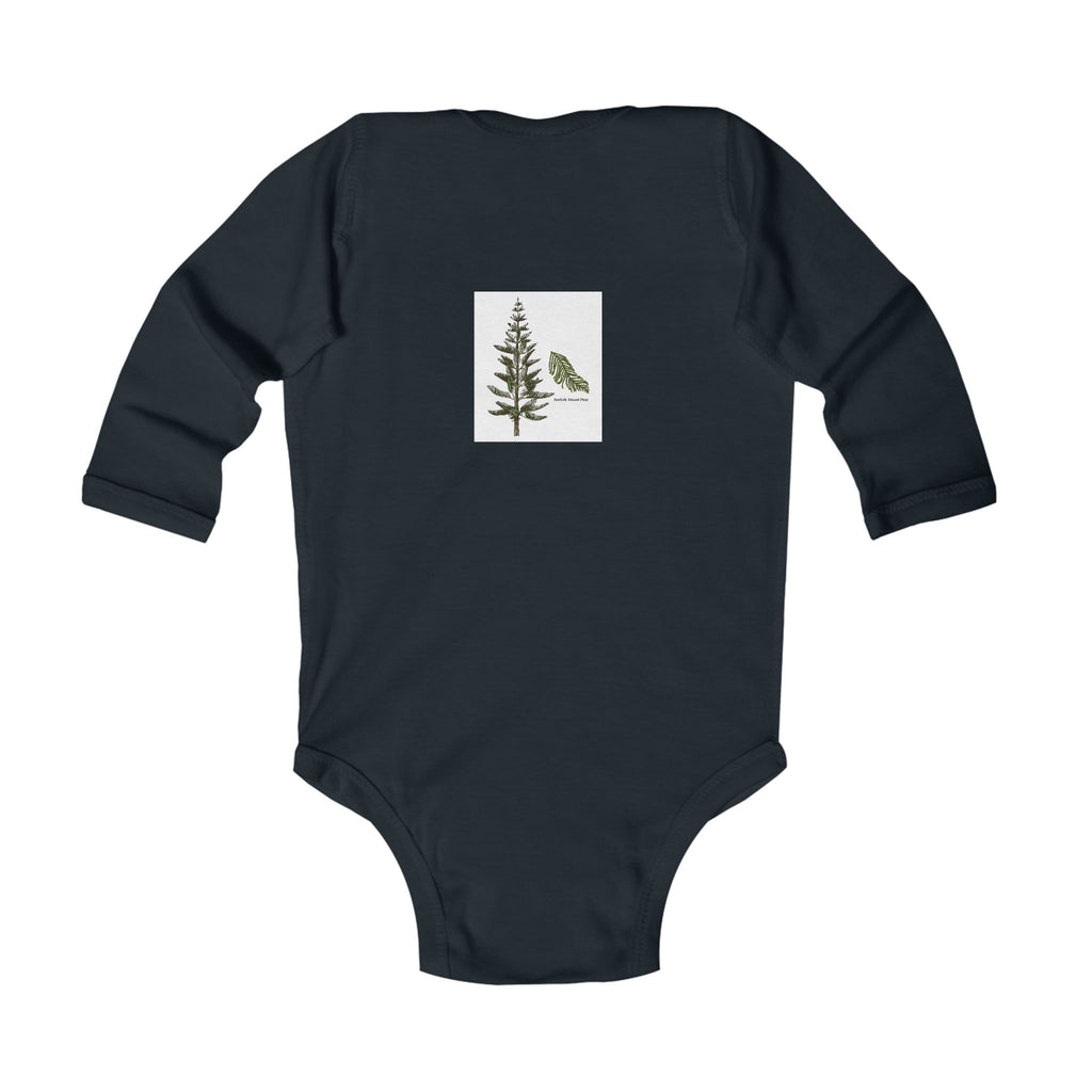 Infant Bodysuit - 'Pup-cific NW' Cozy Woodland Puppy Graphic Long Sleeve