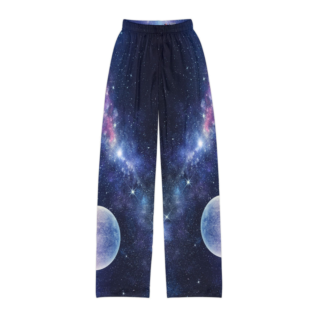 Kids Galaxy Lounge Pants — Space Moon All-Over Print
