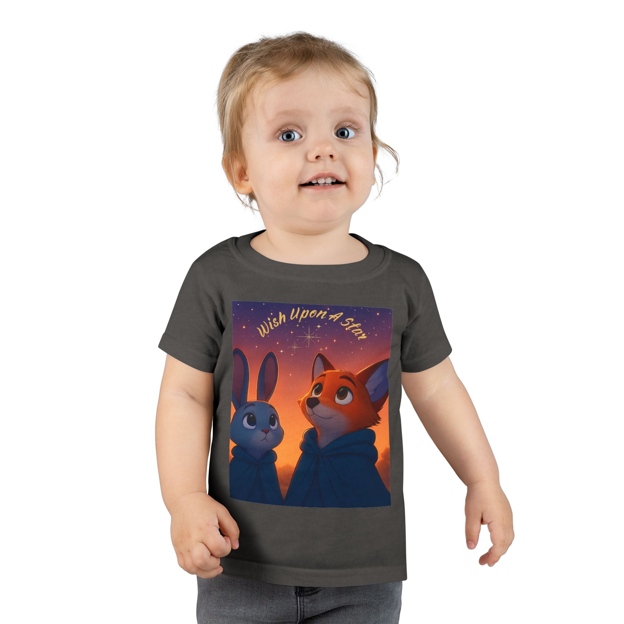 Toddler T-Shirt — "Wish Upon a Star" Fox & Bunny Graphic Tee