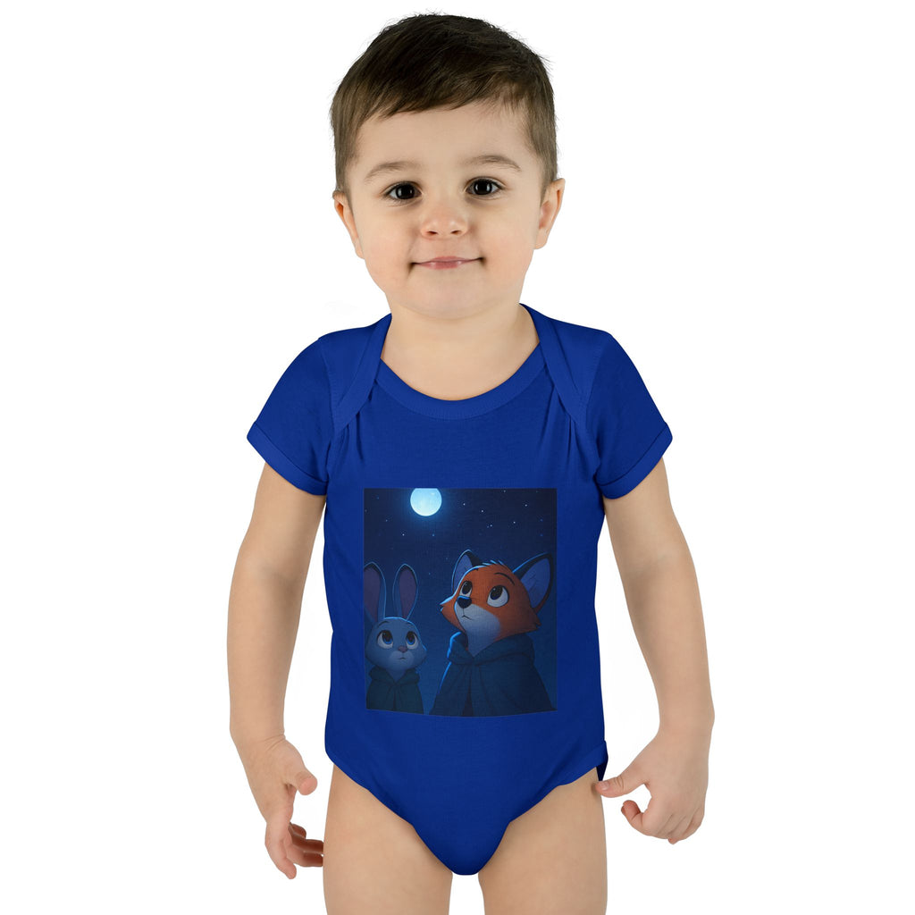 Baby Bodysuit — Moonlit Fox & Bunny Cute Nursery Graphic