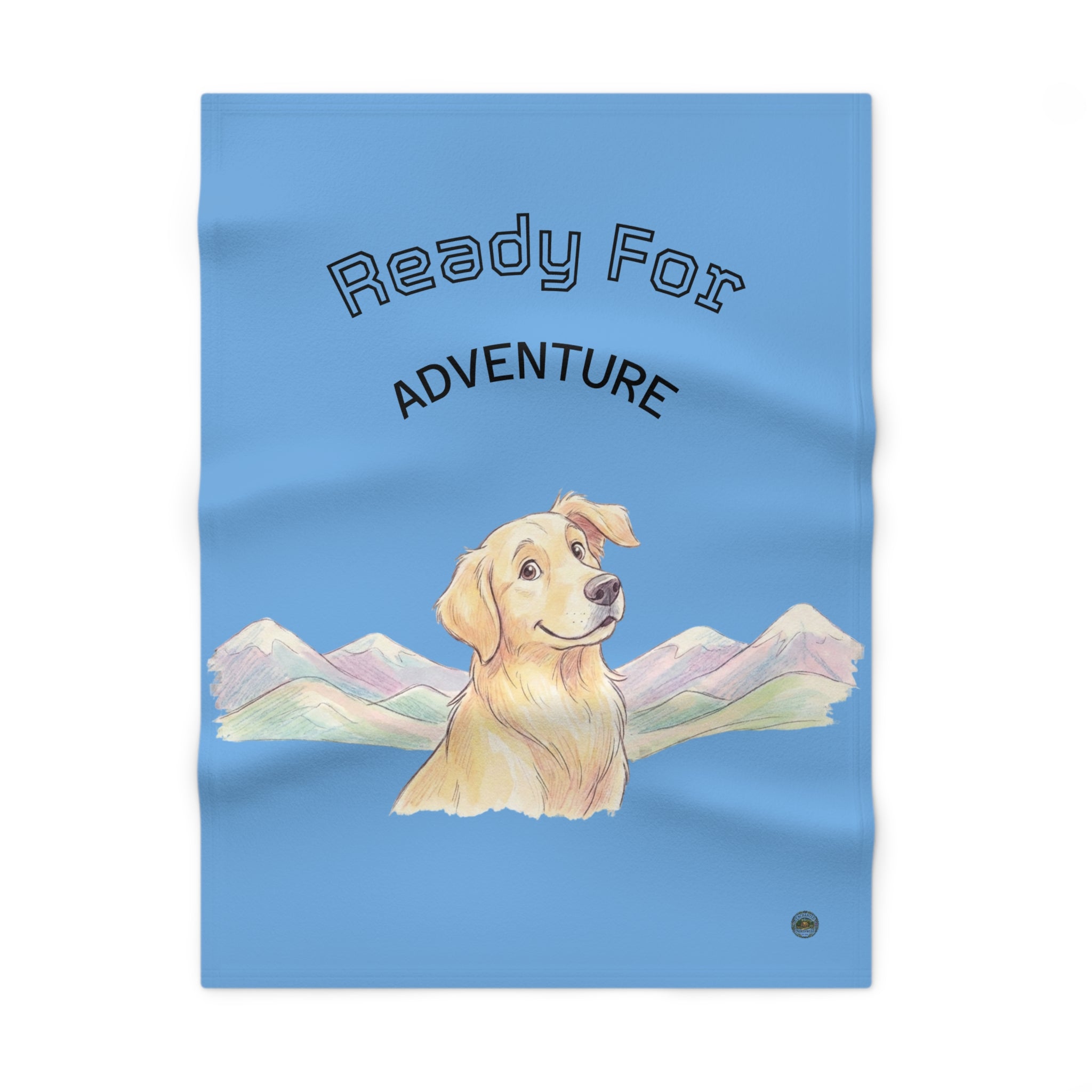 Ready For Adventure Baby Blanket — Golden Retriever Mountain Baby Throw