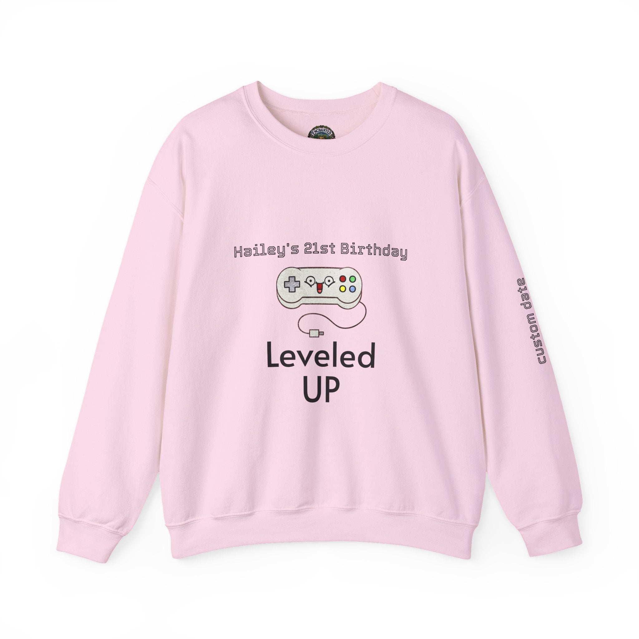 Leveled Up Gamer Crewneck Sweatshirt — Personalized "Leveled UP" Birthday Design