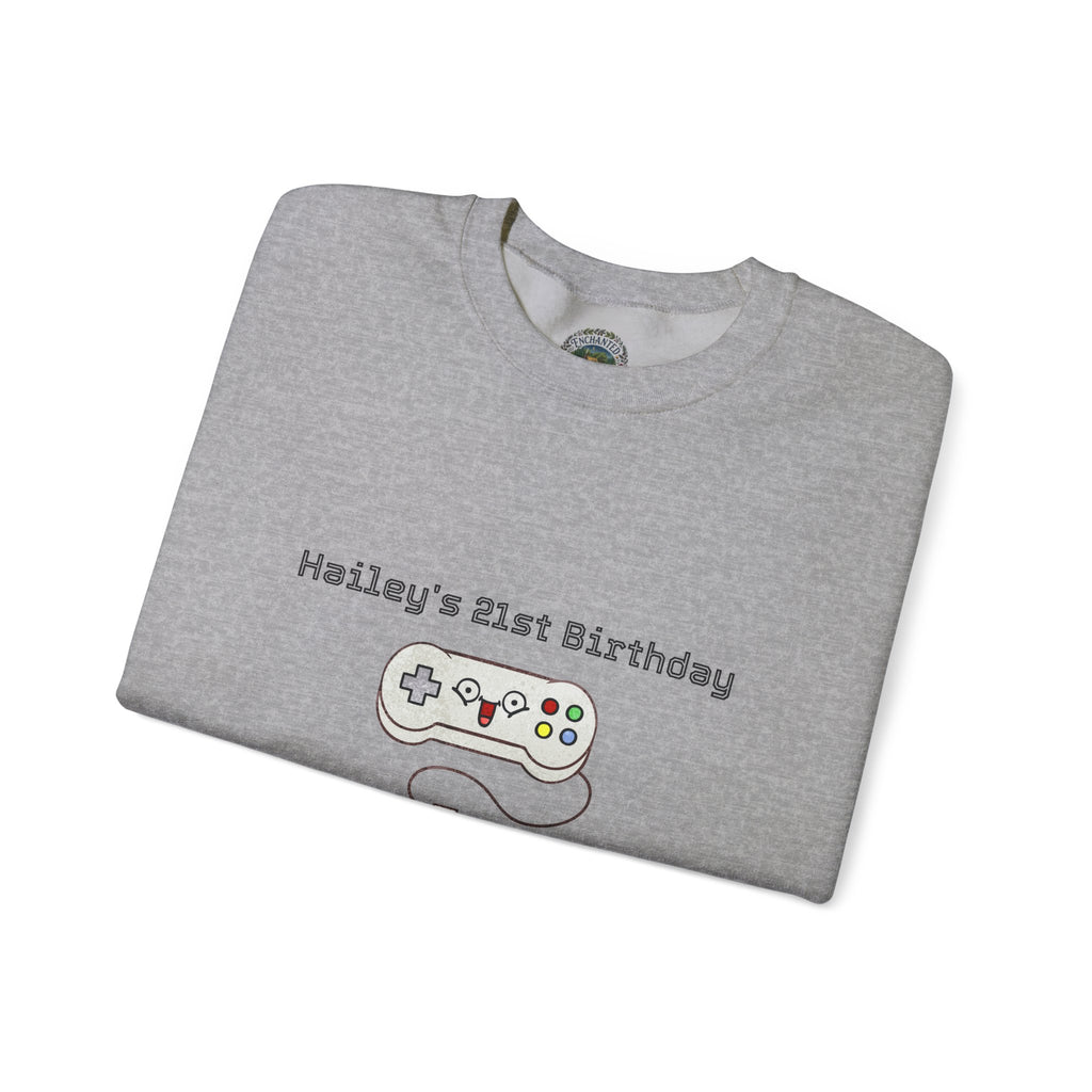 Leveled Up Gamer Crewneck Sweatshirt — Personalized "Leveled UP" Birthday Design