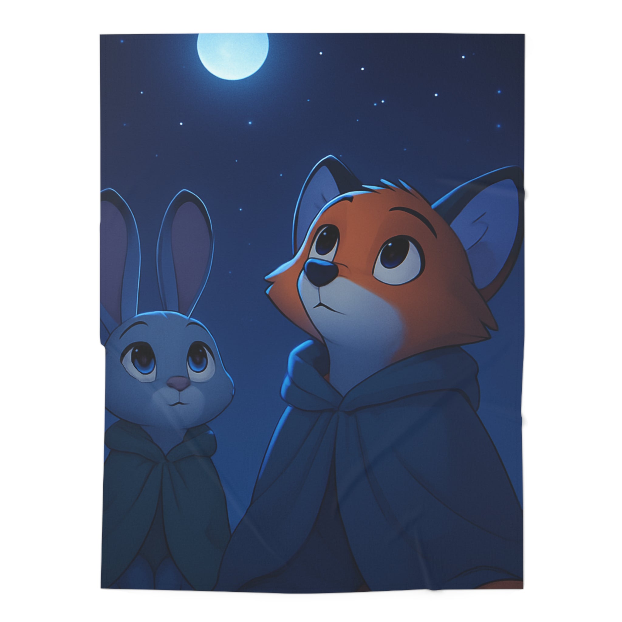 Night Sky Baby Swaddle Blanket — Fox & Bunny Moonlight Nursery Swaddle